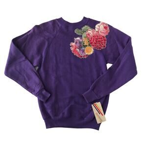Vintage Purple Floral Sweatshirt